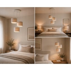 ABAŻUR KLOSZ DO LAMP WISZĄCYCH STOJĄCYCH E27 JASNY KASZMIR KLASYCZNY ABAŻUR
