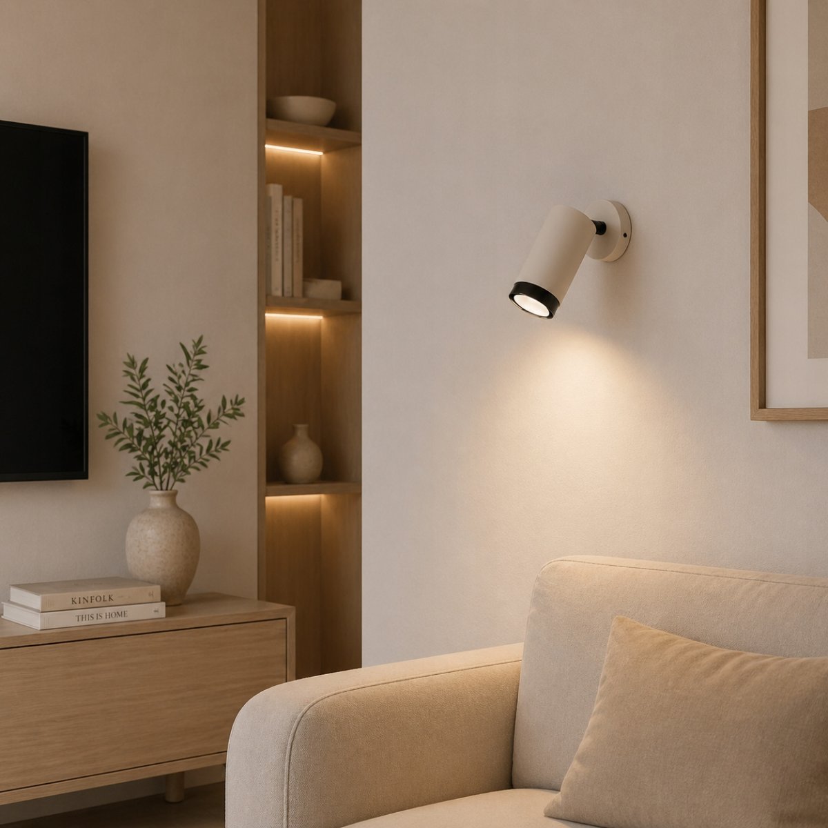 KINKIET ŚCIENNY RUCHOMY LAMPA ŚCIENNA SPOT GU10 LED JASNY KASZMIR CZARNY