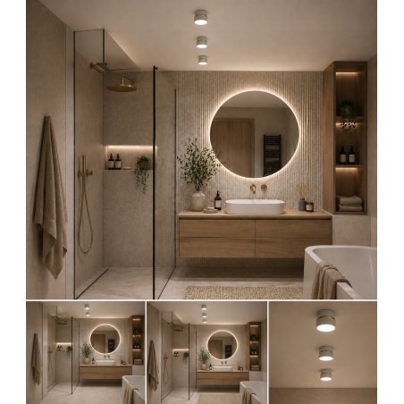 PLAFON SUFITOWY SPOT REFLEKTOR JASNY KASZMIR CZARNY GX53 OKRĄGŁY SUFITOWA