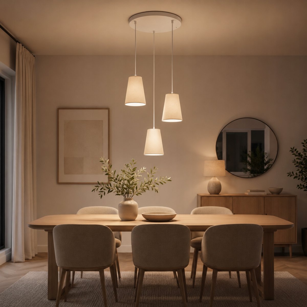 ABAŻUR KLOSZ DO LAMPY WISZĄCEJ KINKIETU PAJĄKA E27 STOŻEK JASNY BEŻ KREMOWY