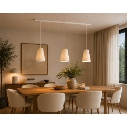 ABAŻUR KLOSZ DO LAMPY WISZĄCEJ KINKIETU PAJĄKA E27 STOŻEK JASNY BEŻ KREMOWY