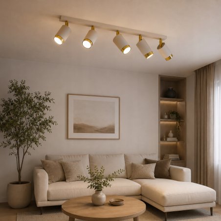 KINKIET ŚCIENNY RUCHOMY LAMPA ŚCIENNA SPOT GU10 LED JASNY KASZMIR BIAŁY
