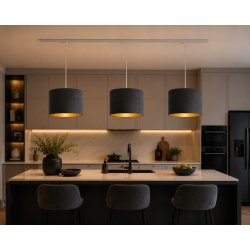 Szary welurowy klosz do lamp wiszących kinkietów nocnych E27