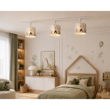 Dziecięcy abażur do zwisów kinkietów 20 cm zwierzątka pastelowe kolory E27