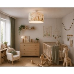 Dziecięcy pastelowy abażur do lamp wiszących 35 cm zwierzątka