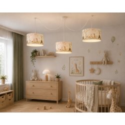 Dziecięcy pastelowy abażur do lamp wiszących 35 cm zwierzątka