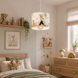 Dziecięca lampa sufitowa Leśna Przygoda z pastelowymi abażurami Spider Led