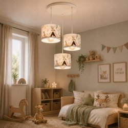 Dziecięca lampa sufitowa Leśna Przygoda z pastelowymi abażurami Spider Led