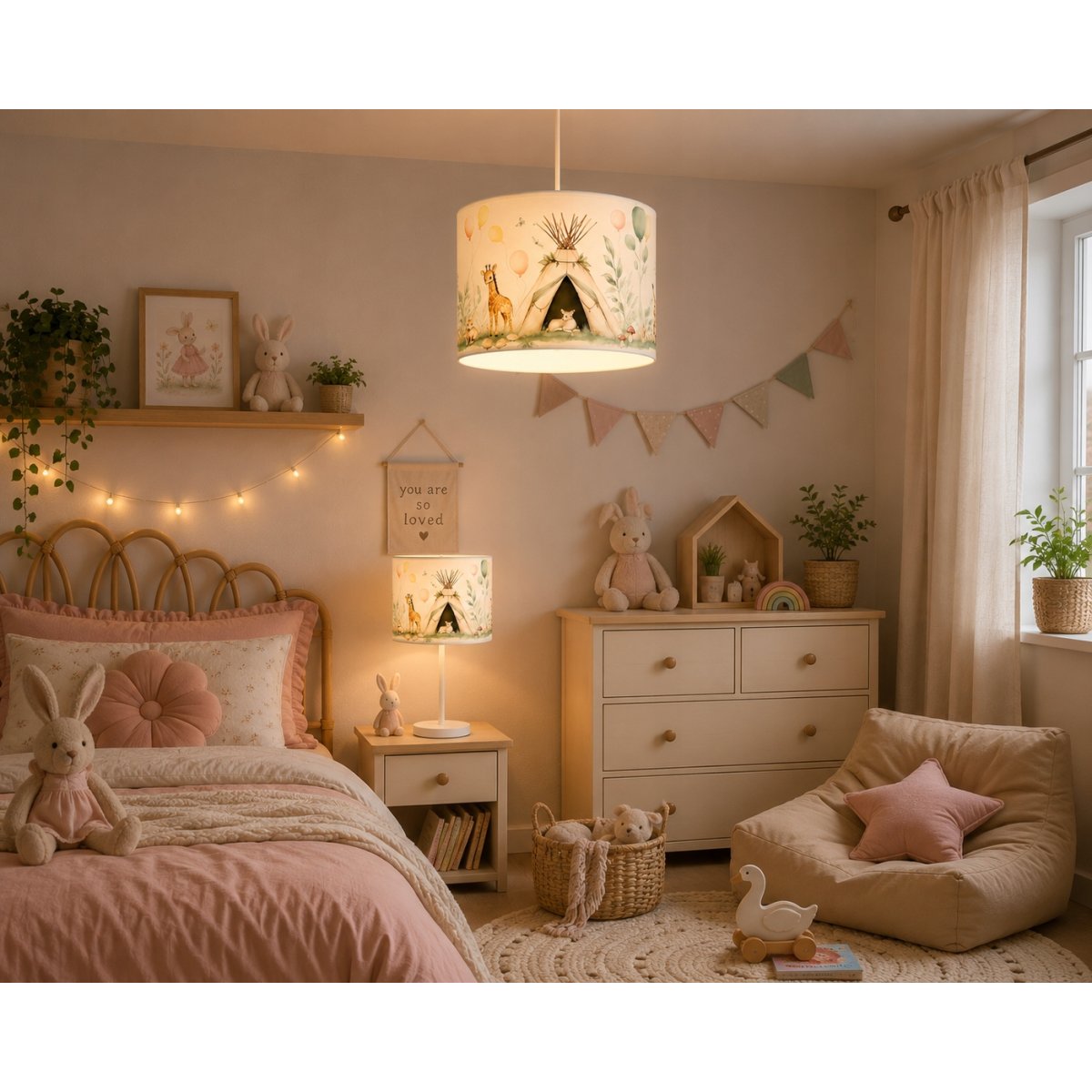Dziecięca lampa sufitowa Leśna Przygoda z pastelowymi abażurami Spider Led