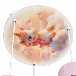 DZIECIĘCA LAMPA SUFITOWA WISZĄCA JEDNOROŻEC LED POLSKA LAMPA E27 UNICORN