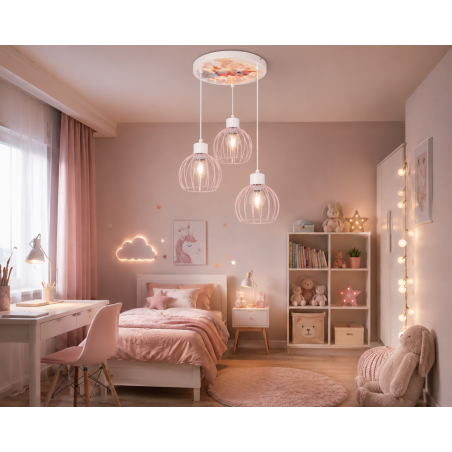 DZIECIĘCA LAMPA SUFITOWA WISZĄCA JEDNOROŻEC LED POLSKA LAMPA E27 UNICORN