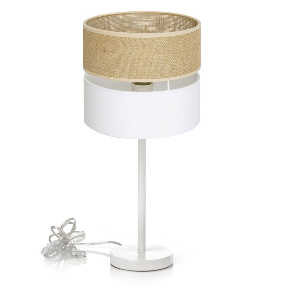 LAMPKA NOCNA STOŁOWA JUTA BOHO JUTOWA DUO BIURKOWA