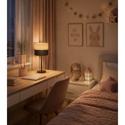 LAMPKA NOCNA STOŁOWA JUTA BOHO JUTOWA DUO BIURKOWA