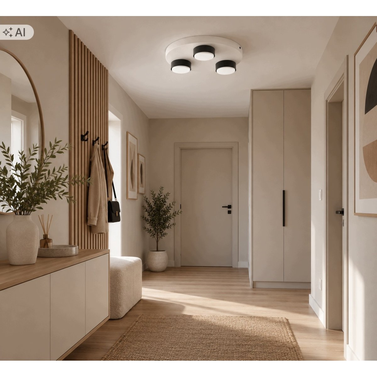 Nowoczesny plafon 3-punktowy kaszmirowy – lampa sufitowa