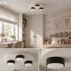 Nowoczesny plafon 3-punktowy kaszmirowy – lampa sufitowa
