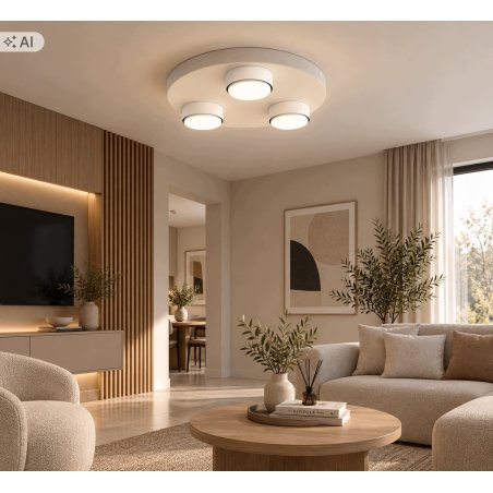 Nowoczesny plafon 3-punktowy kaszmirowy – lampa sufitowa