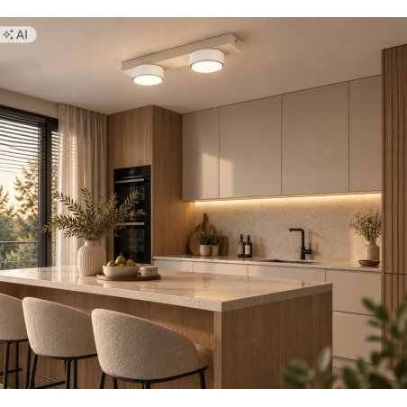 Lampa sufitowa 2-punktowa jasny kaszmir – nowoczesny plafon