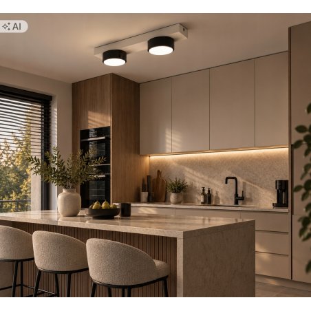 Nowoczesny plafon 2-punktowy kaszmirowy | Lampa sufitowa