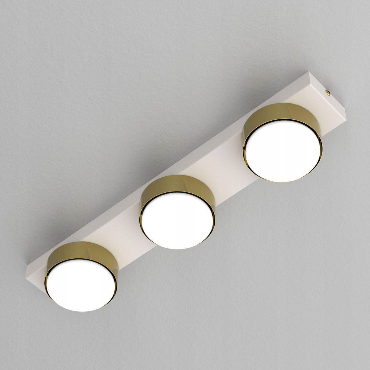 LAMPA SUFITOWA PLAFON LED LOFT GX53 JASNY KASZMIR LISTWA ZŁOTA 3pkt