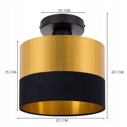 PLAFON LAMPA SUFITOWA ABAŻUR ZŁOTO GOLD