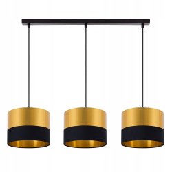 LISTWA LAMPA WISZĄCA SUFITOWA ABAŻUR ZŁOTO GOLD