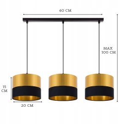 LISTWA LAMPA WISZĄCA SUFITOWA ABAŻUR ZŁOTO GOLD