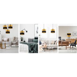 LISTWA LAMPA WISZĄCA SUFITOWA ABAŻUR ZŁOTO GOLD