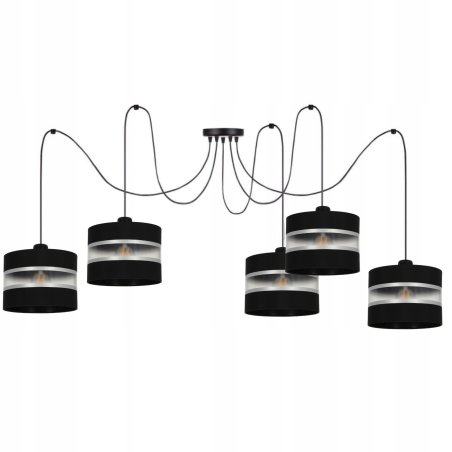 LAMPA SUFITOWA WISZĄCA SPIDER PAJĄK Z KLOSZEM LED ABAŻUR PASY E27 20cm