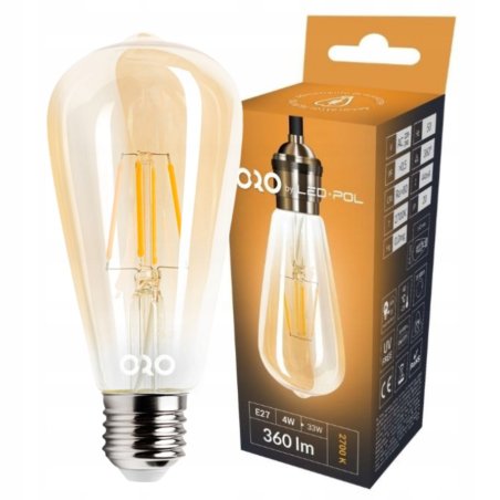 OZDOBNA DEKORACYJNA ŻARÓWKA LED E27 CIEPŁE ŚWIATŁO