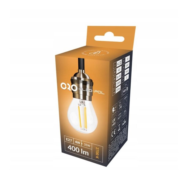 ŻARÓWKA LED E27 CLARO 4W 400lm NEUTRALNE ŚWIATŁO DO LAMPKI NOCNEJ KINKIETU