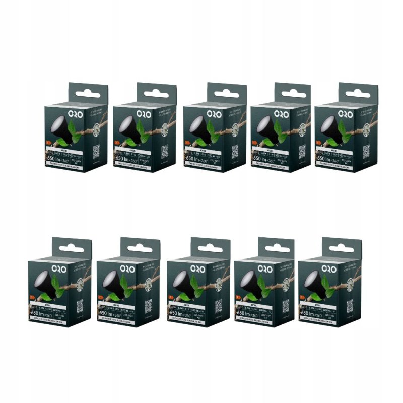 ŻARÓWKA LED GU10 520 LM 6,5W DW NEUTRALNE ŚWIATŁO CZARNA ZESTAW 10 SZTUK