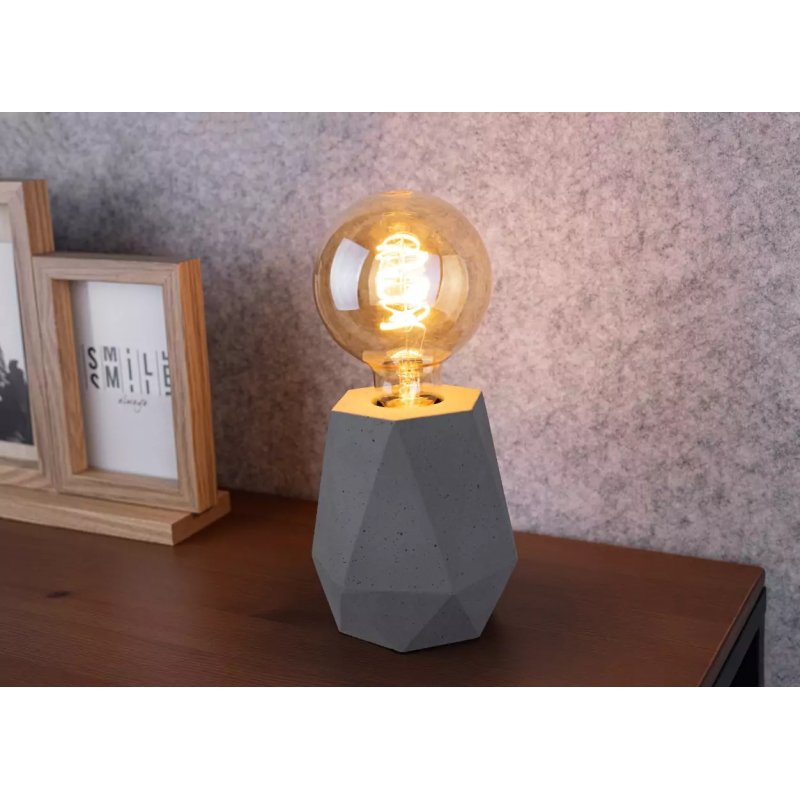 Lampa Stołowa Beton Diament Szary