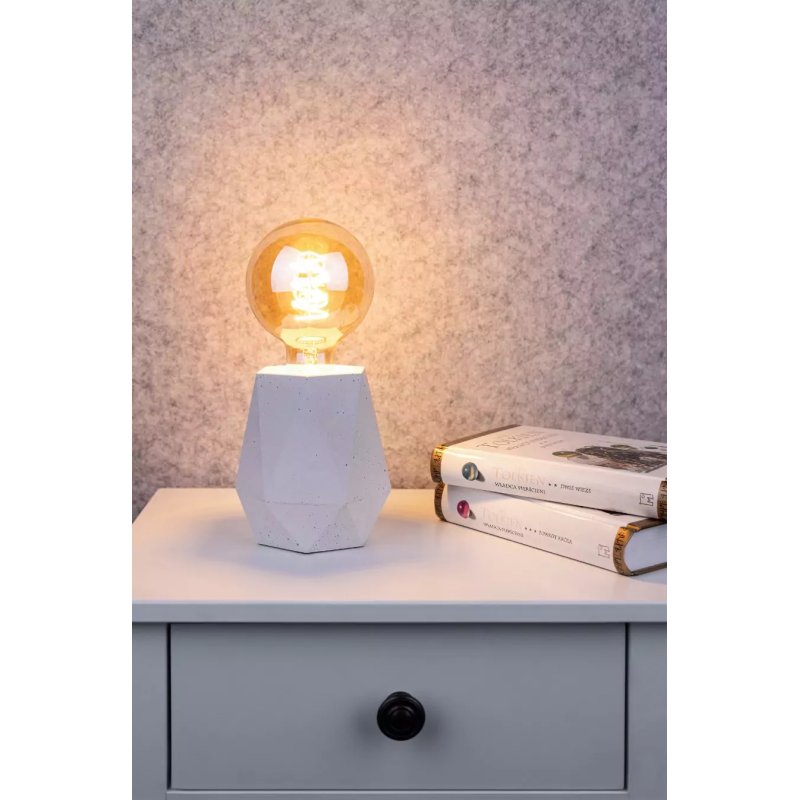 Lampa Stołowa Beton Diament Biały