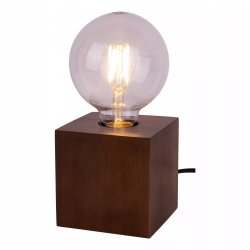 LAMPKA NOCNA STOŁOWA DREWNIANA OZDOBNA E27