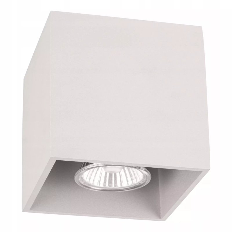 LAMPA SUFITOWA PLAFON LED KWADRAT GU10 LOFT SREBRNA