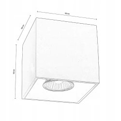 LAMPA SUFITOWA PLAFON LED KWADRAT GU10 LOFT SREBRNA