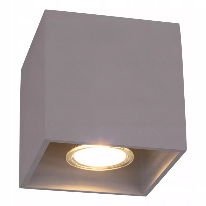 LAMPA SUFITOWA PLAFON LED KWADRAT GU10 LOFT SREBRNA