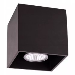 LAMPA SUFITOWA PLAFON LED KWADRAT GU10 LOFT CZARNY