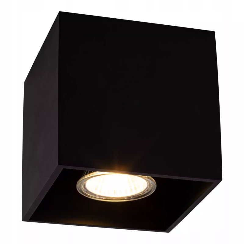 LAMPA SUFITOWA PLAFON LED KWADRAT GU10 LOFT CZARNY