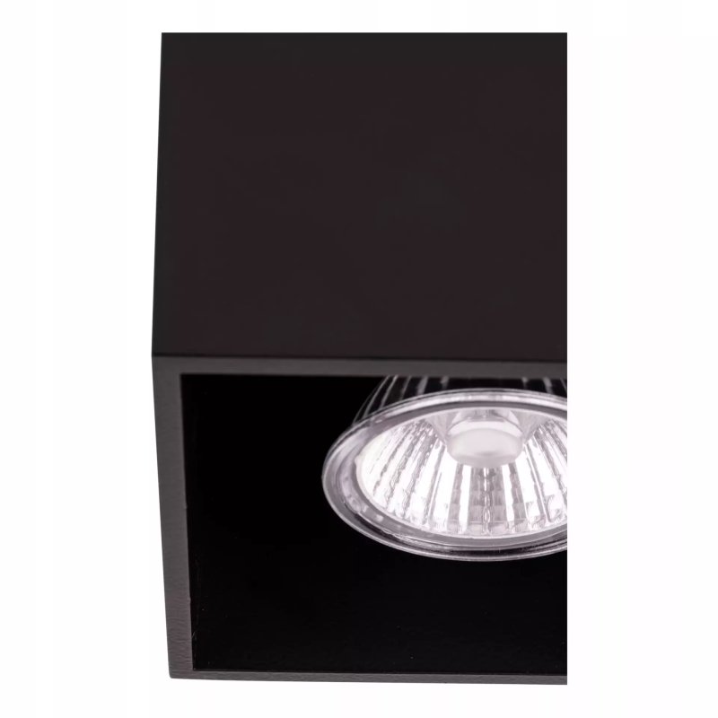 LAMPA SUFITOWA PLAFON LED KWADRAT GU10 LOFT CZARNY
