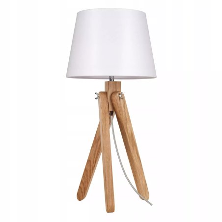 LAMPKA NOCNA STOŁOWA DREWNIANA OZDOBNA ABAŻUR E27 LED WARIANTY 63 CM