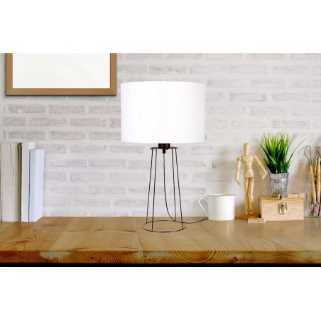LAMPKA NOCNA STOŁOWA METAL OZDOBNA ABAŻUR Biały E27 LED DRUT LOFT LAMPKA NOCNA STOŁOWA METAL OZDOBNA ABAŻUR Biały E27 LED DRUT LOFT