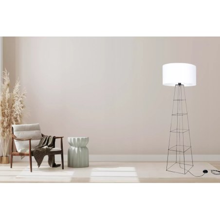 DRUCIANA DUŻA LAMPA STOJĄCA Z ABAŻUREM LOFT DO SALONU E27 LED