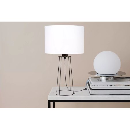 LAMPKA NOCNA STOŁOWA METAL OZDOBNA ABAŻUR Biały E27 LED DRUT LOFT LAMPKA NOCNA STOŁOWA METAL OZDOBNA ABAŻUR Biały E27 LED DRUT LOFT