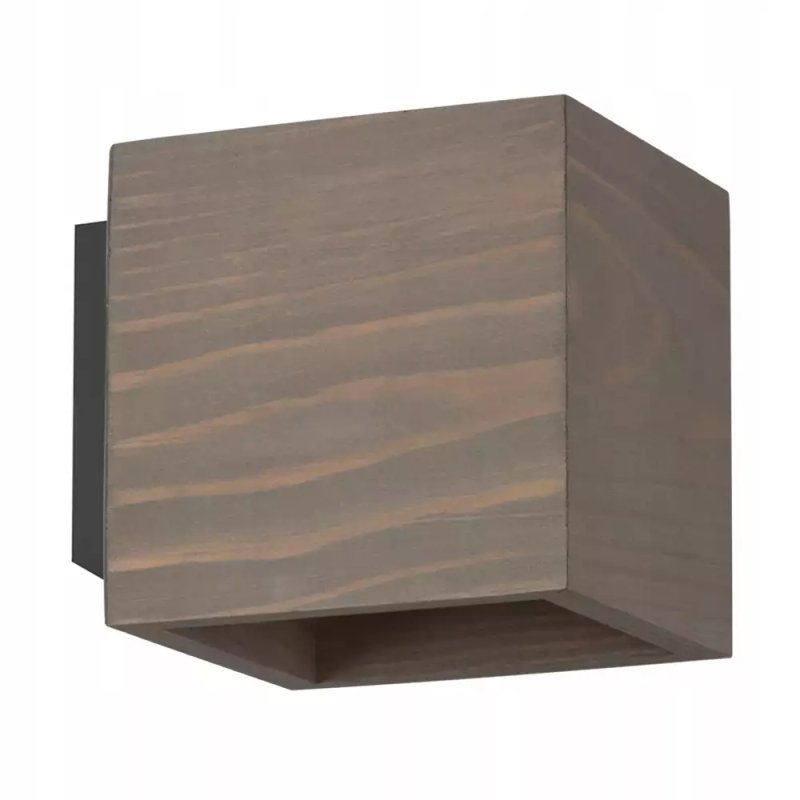 LAMPA KINKIET ŚCIENNY LED KWADRAT G9 LOFT DREWNO