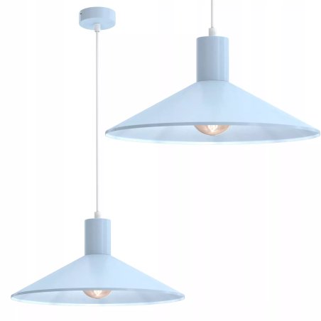 LAMPA WISZĄCA SUFITOWA ZWIS METAL LED NOWOCZESNA E27 RÓŻOWA / ZIELONA / NIEBIESKA