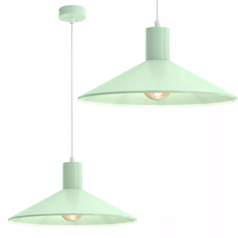 LAMPA WISZĄCA SUFITOWA ZWIS METAL LED NOWOCZESNA E27 RÓŻOWA / ZIELONA / NIEBIESKA