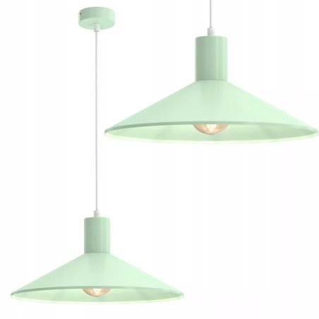 LAMPA WISZĄCA SUFITOWA ZWIS METAL LED NOWOCZESNA E27 RÓŻOWA / ZIELONA / NIEBIESKA
