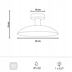 PLAFON LAMPA SUFITOWA ŻYRANDOL LOFT LED BEŻ GOLD E27 DUŻY KLOSZ KOLORY
