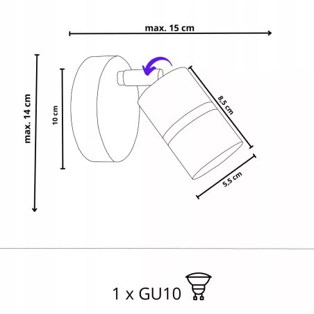 DZIECIĘCY REGULOWANY KINKIET LAMPA PIŁKA SPOT